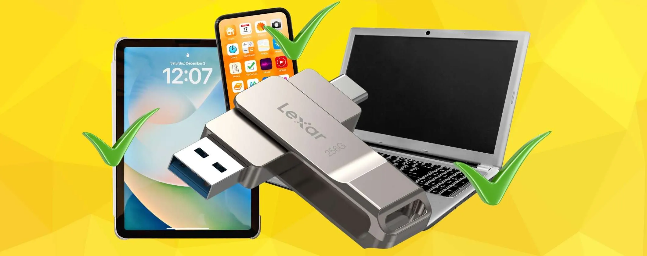 Chiavetta USB Lexar da 256 GB compatibile con PC, tablet e smartphone (25€)