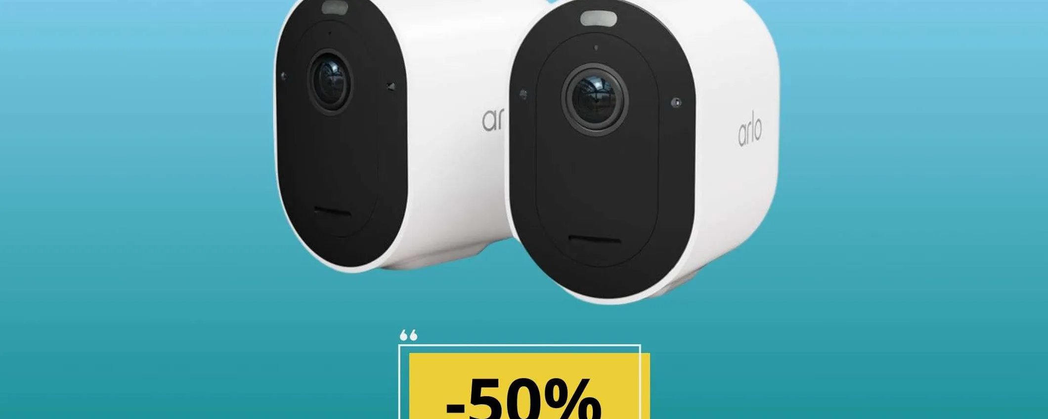 Telecamere esterne Arlo Pro 5: qualità estrema con il 50% di sconto su Amazon
