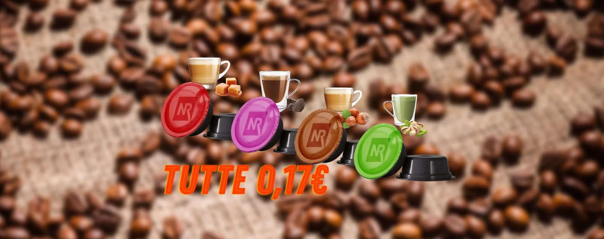 Tutte le Capsule Neroristretto A Modo Mio a 0,17€: biscotto, nocciola, mokaccino, pistacchio e caramello