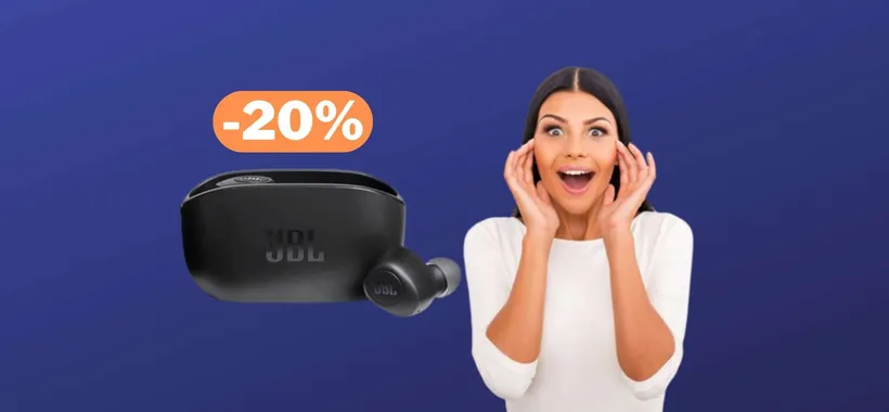 JBL Wave 100: cuffie TWS con riproduzione fino a 20 ore a meno di 40€ (-20%)