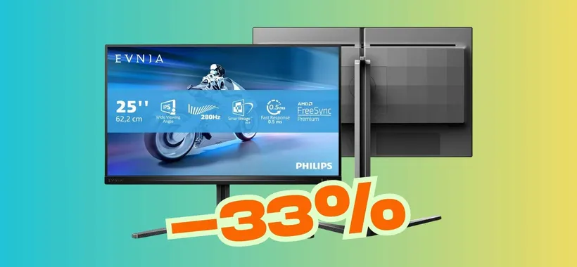 Philips Evnia: monitor da gaming FHD da 25" con risposta di 0,5ms e 280Hz