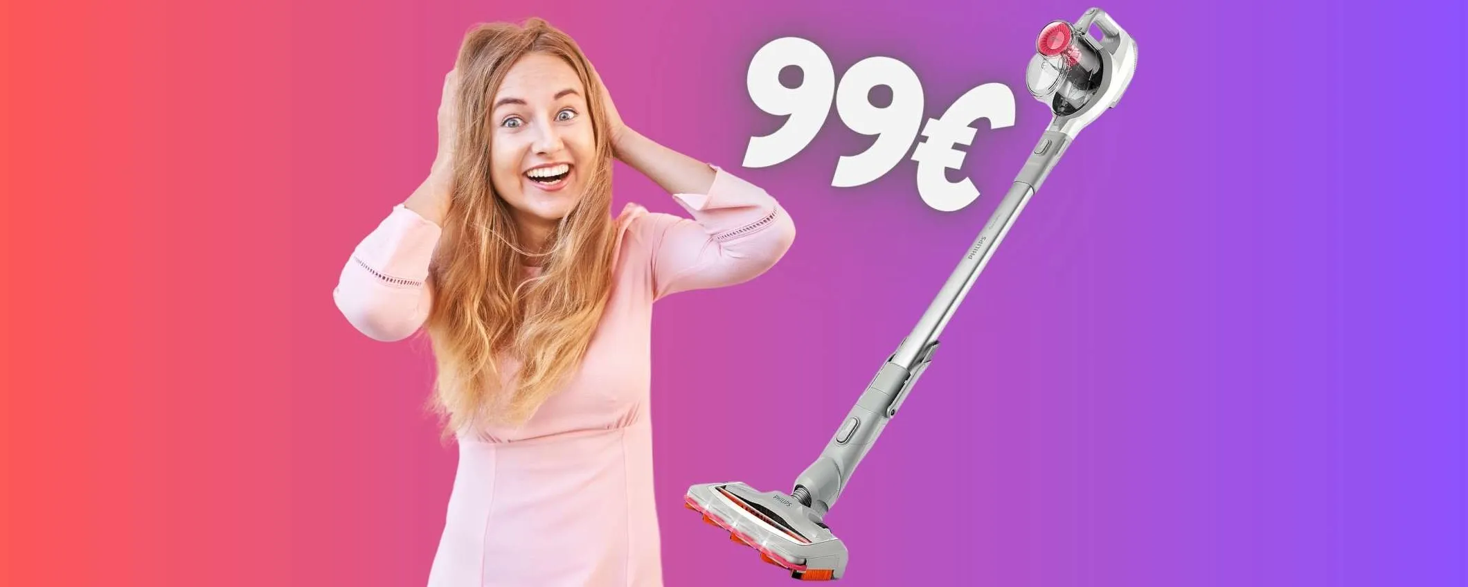 Scopa elettrica Philips con accessori a soli 99€ (minimo storico Amazon)
