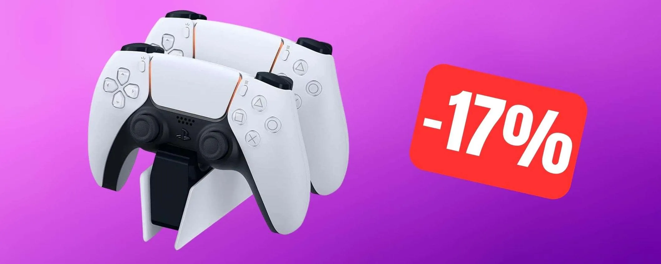 La stazione di ricarica UFFICIALE per DualSense PS5 è in OFFERTA su Amazon