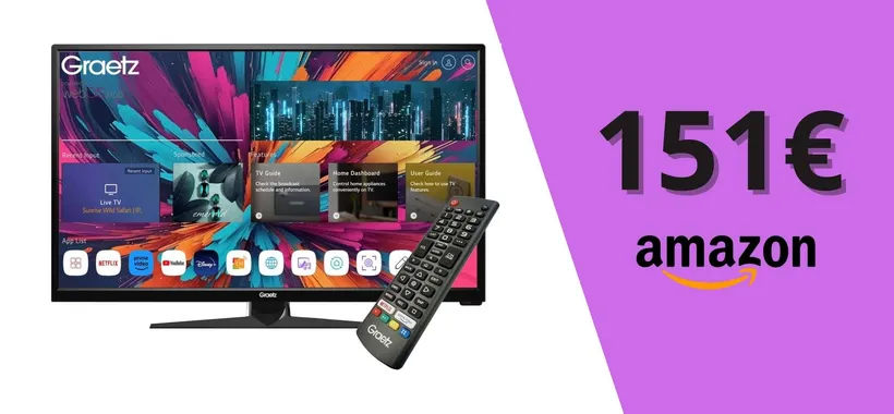 Smart TV, tua a soli 151,99€: televisore HD con WebOS 2.0 da prendere al volo
