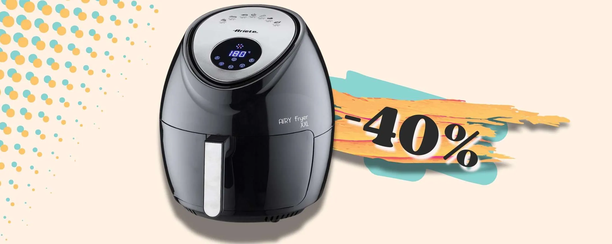 Friggitrice aria 5,5L per cucinare SANO e GUSTOSO, sconto Ariete BOMBA