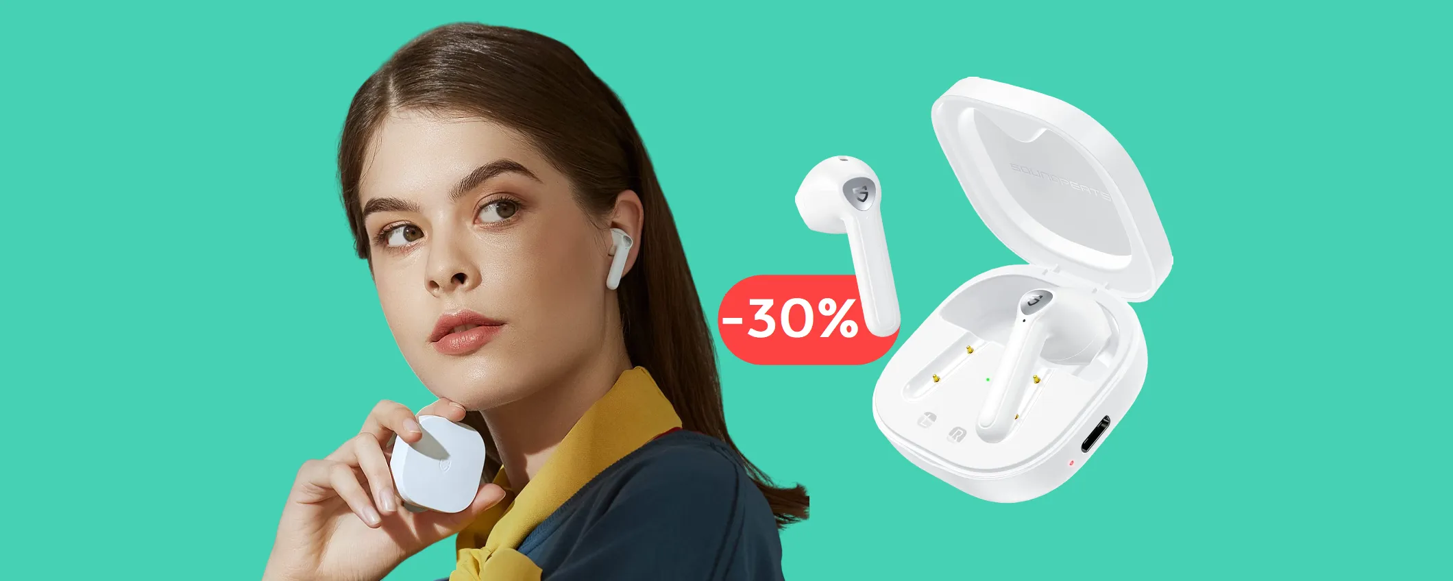 Auricolari SoundPEATS con cancellazione del rumore: già tuoi a 32€