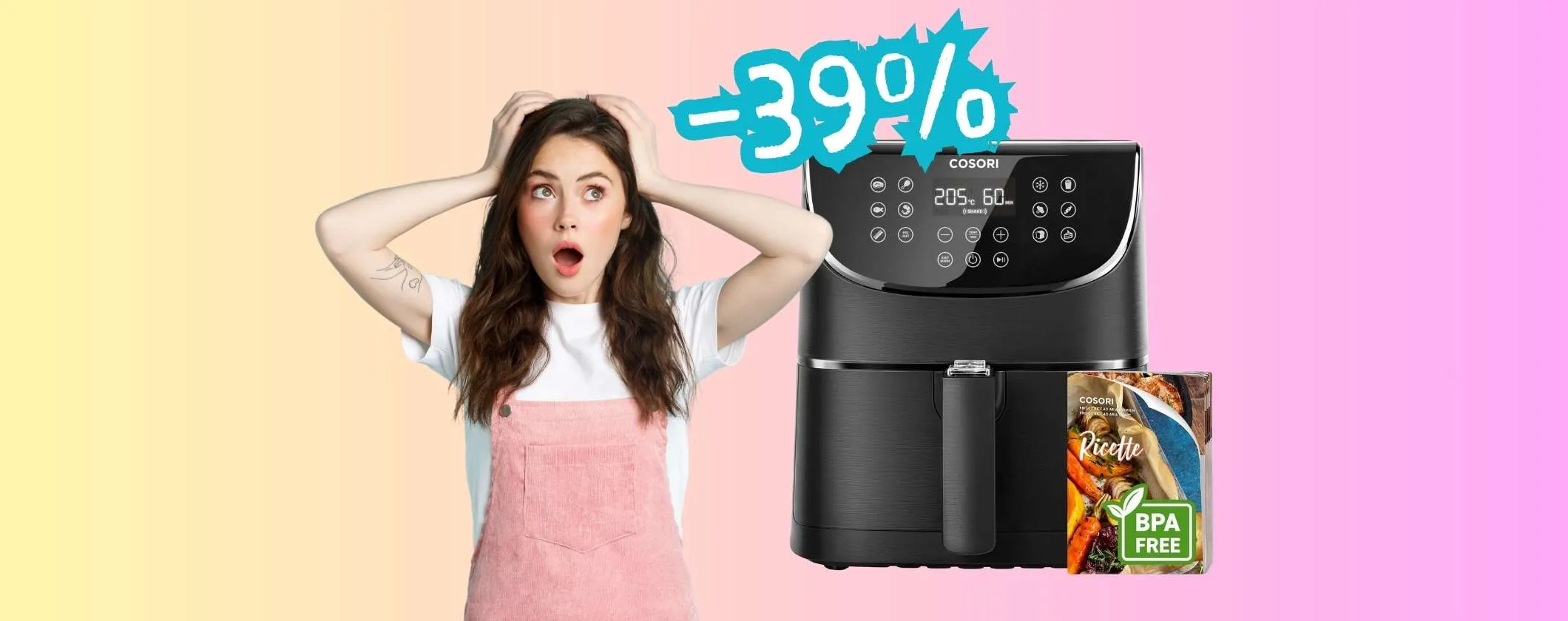 Friggitrice ad aria COSORI da 5,5L: la migliore offerta di oggi per qualità prezzo