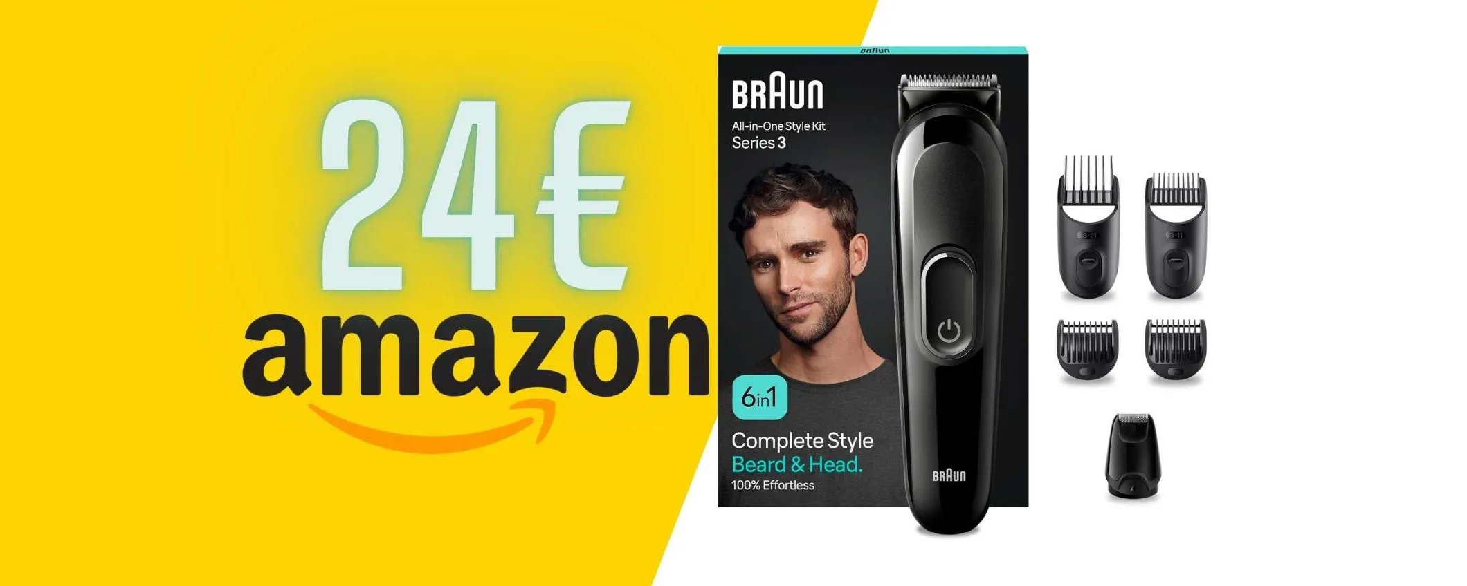 Braun: rasoio elettrico per barba e capelli a soli 24€ su Amazon