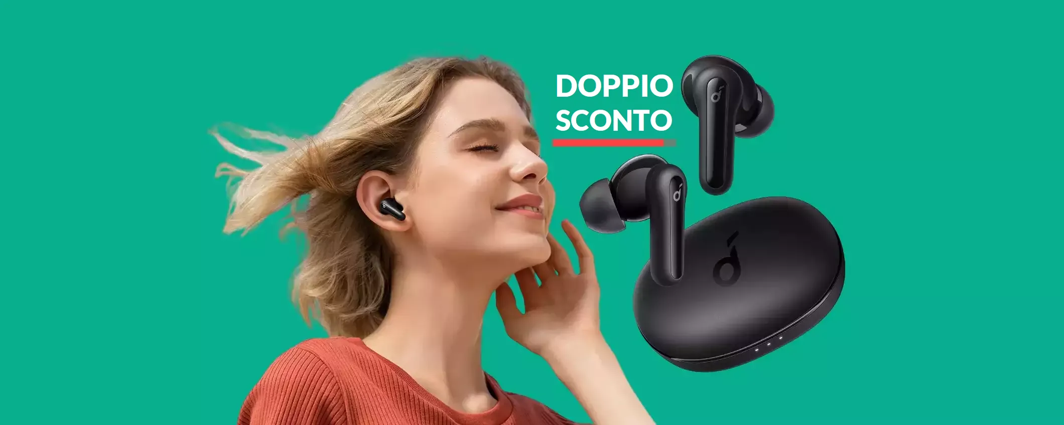 Auricolari Soundcore a 27€ con 2 SCONTI: durano oltre un giorno