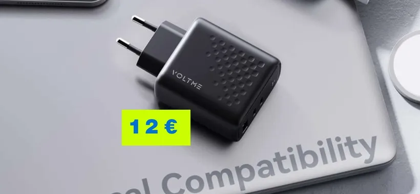 Una sola presa, 3 dispositivi con questo caricatore USB da 67W a 12€