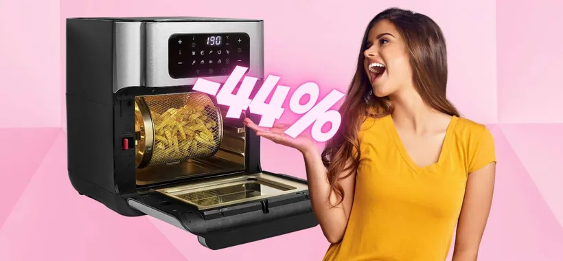 Forno ad aria Princess da 10 Litri con cestello ed essiccatore al 44%