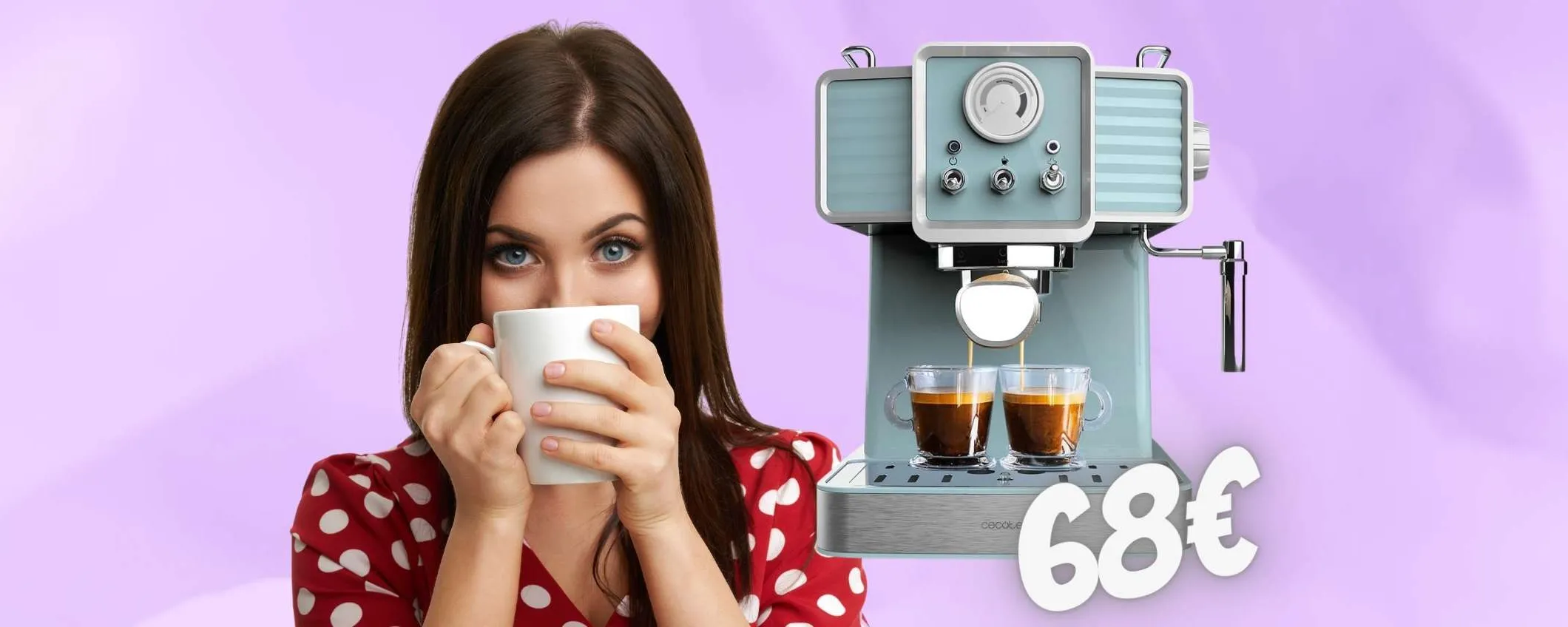 Macchina per il caffè da 20 bar con pannarello per il cappuccio (68€)