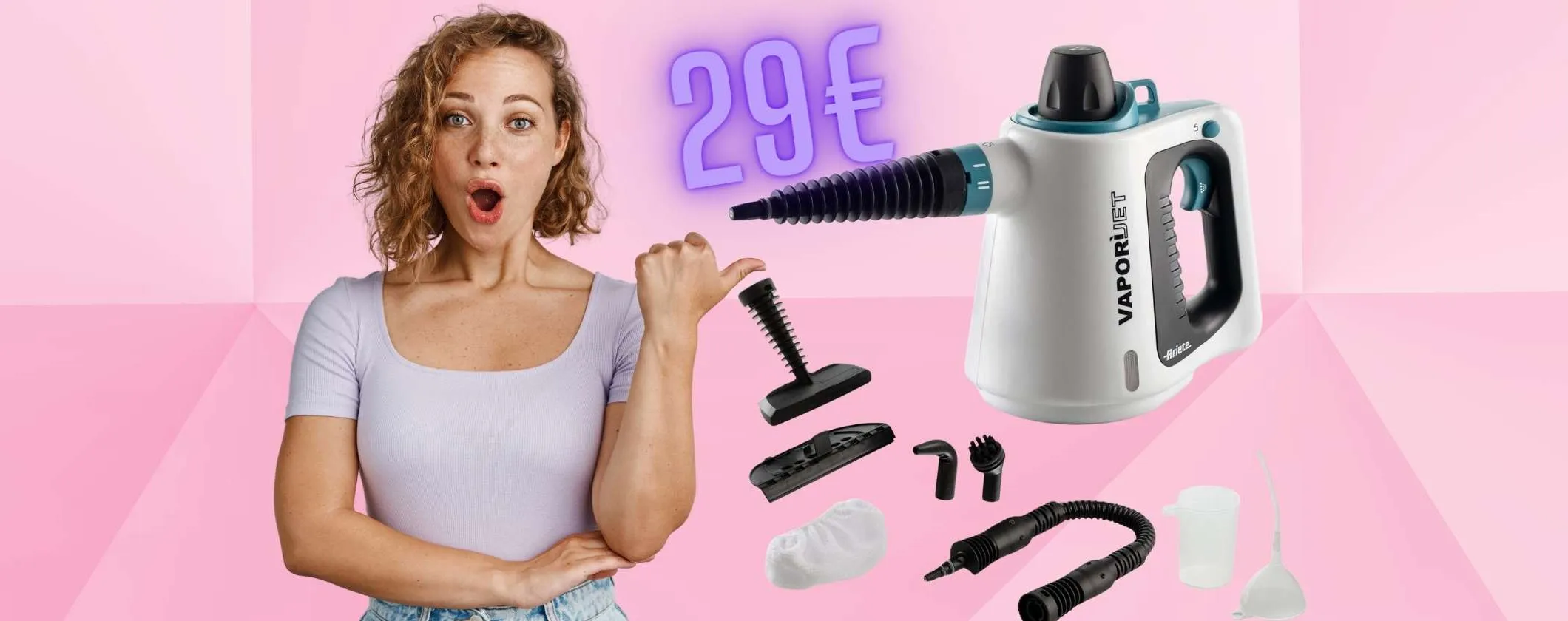 Pistola a vapore multifunzione Ariete 4137 con accessori per disinfettare di tutto