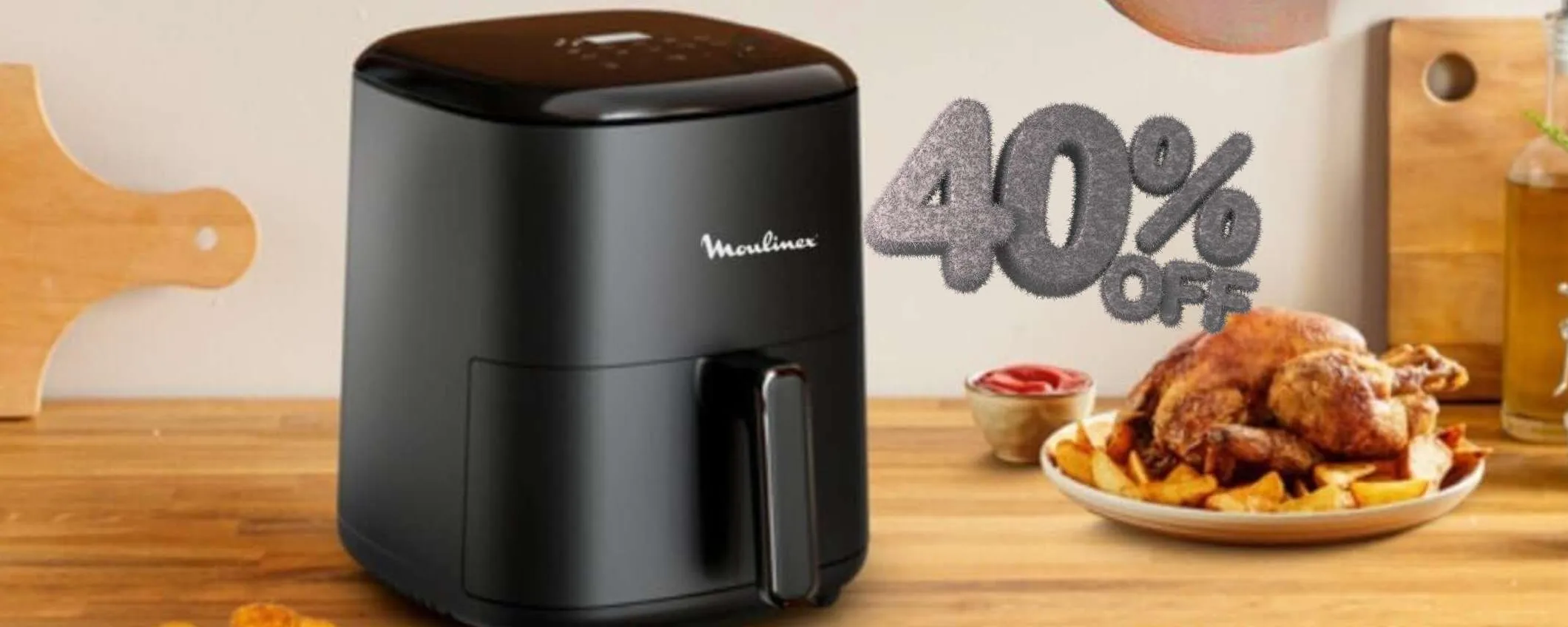 Super SCONTO di 60€ sulla splendida friggitrice ad aria Moulinex oggi tua a 89€