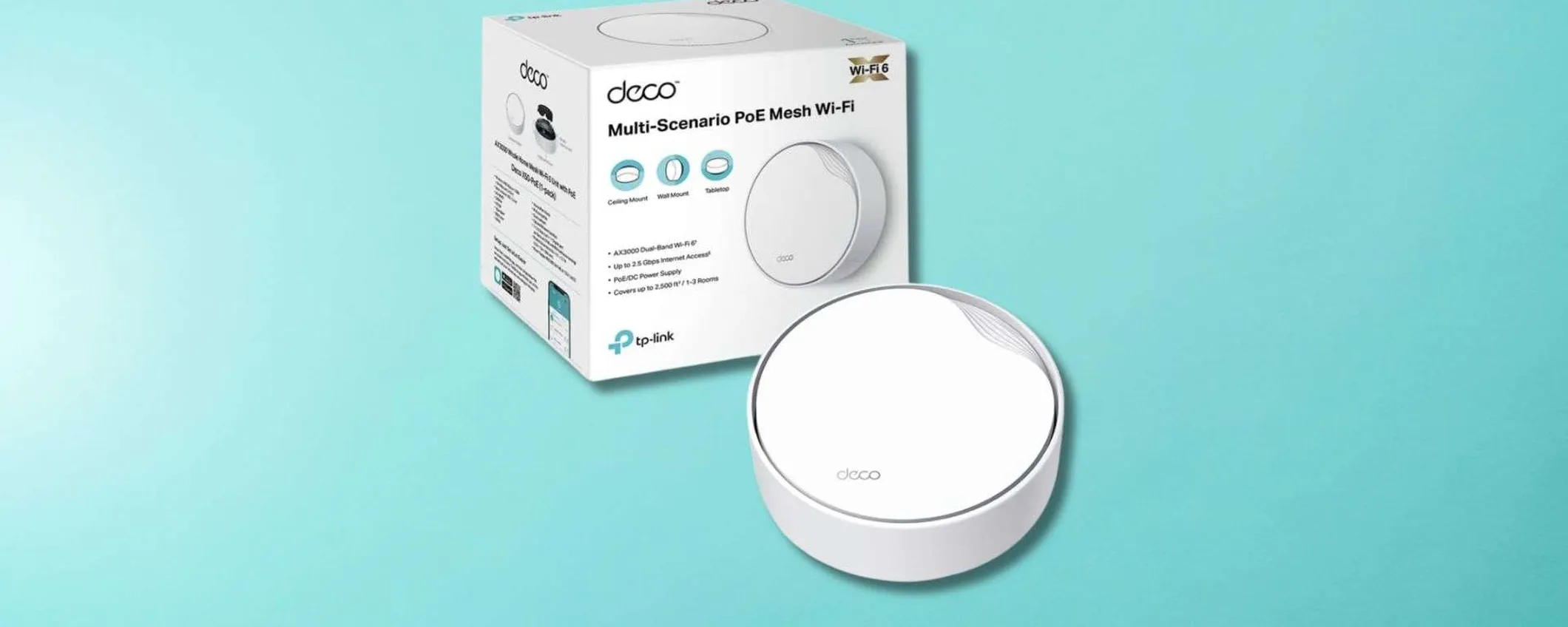 TP-Link Deco X50-PoE a 79,99€: sconto del 20% sul router mesh Wi-Fi 6 AX3000 con porta 2,5 Gbps e PoE