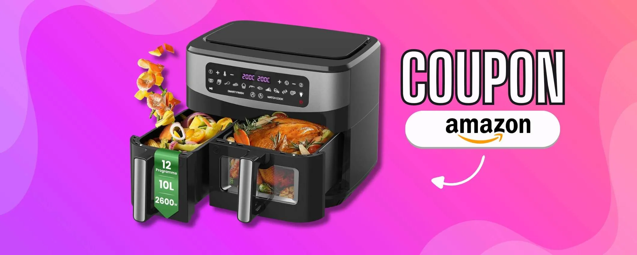 Friggitrice ad Aria Doppio Cestello, cucina in modo facile e SANO (-50€)