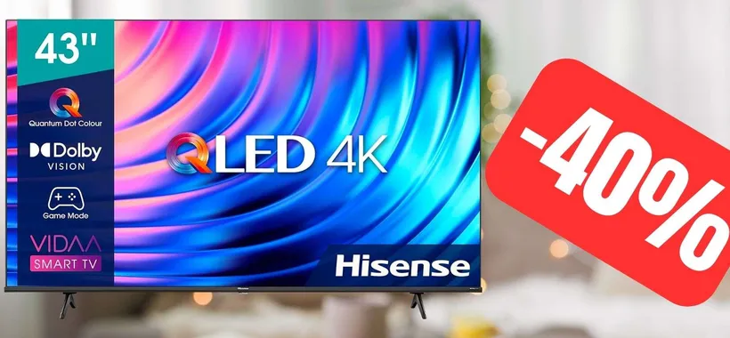Smart TV Hisense 43" QLED UHD: SCONTO FOLLE di Amazon (-40%)