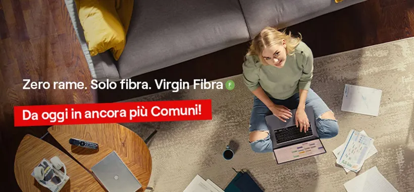 Virgin Fibra, nuova promo: fibra FTTH da 26,49 euro al mese PER SEMPRE