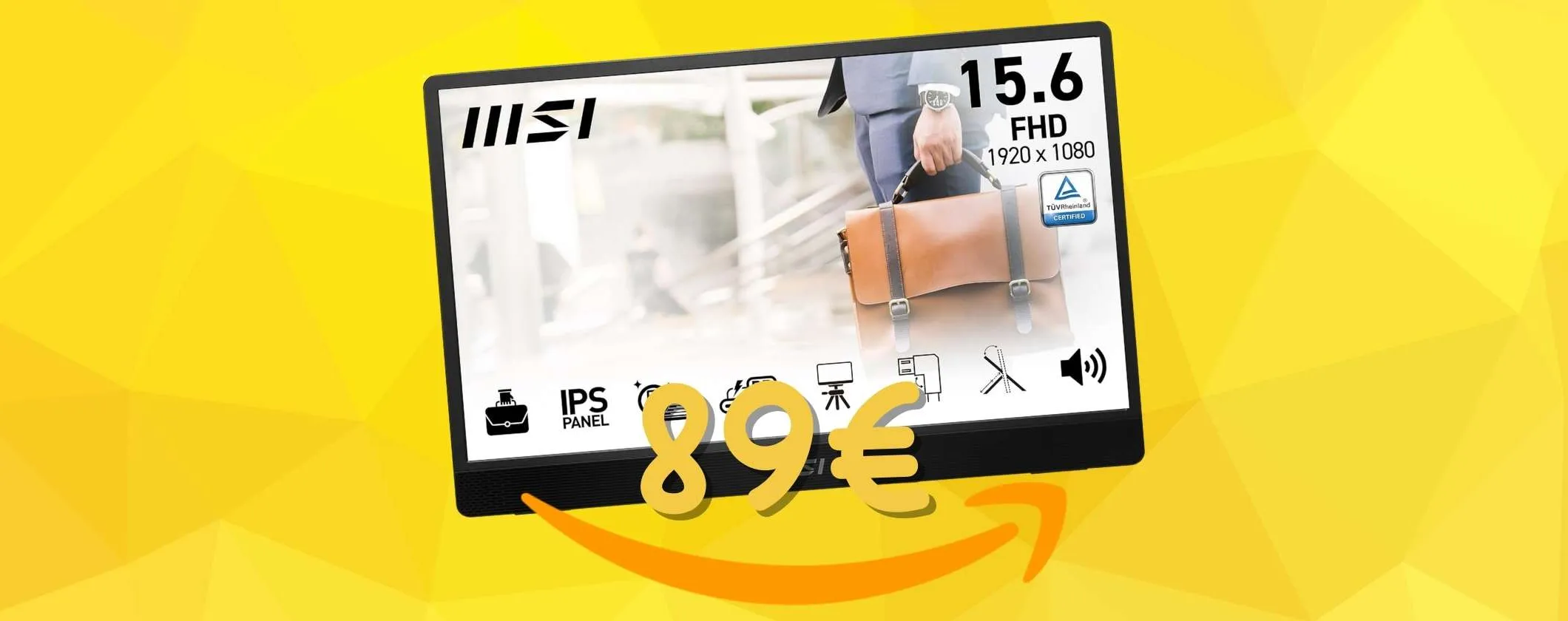 Lavora comodo anche fuori casa con il monitor portatile MSI PRO a soli 89€