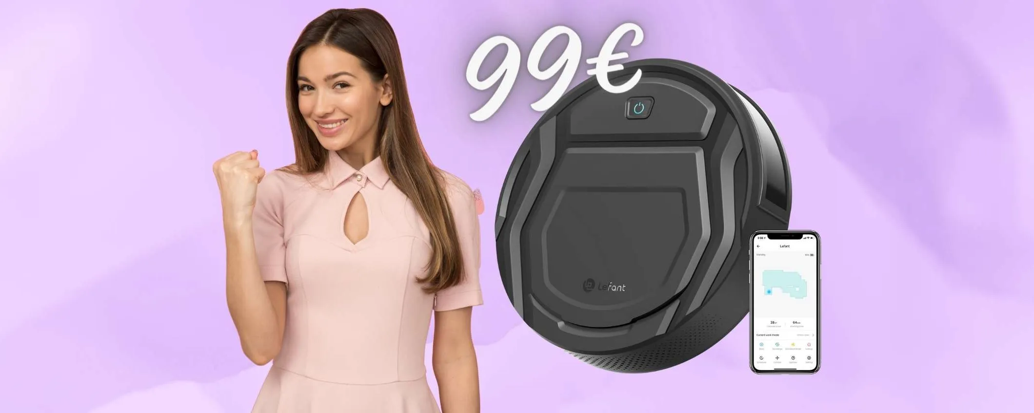 Robot aspirapolvere: 99€ su Amazon per pavimenti puliti senza sforzo