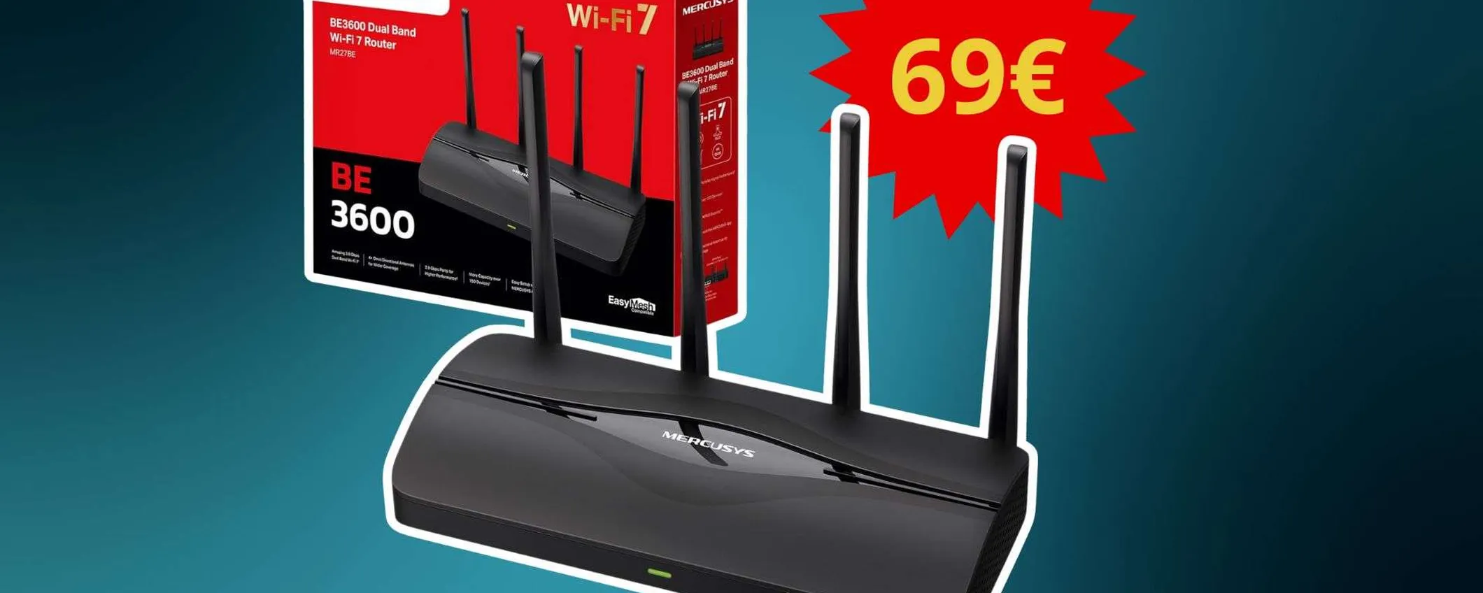 WiFi 7 a prezzo shock: il router Mercusys TP-Link MR27BE crolla a 69€