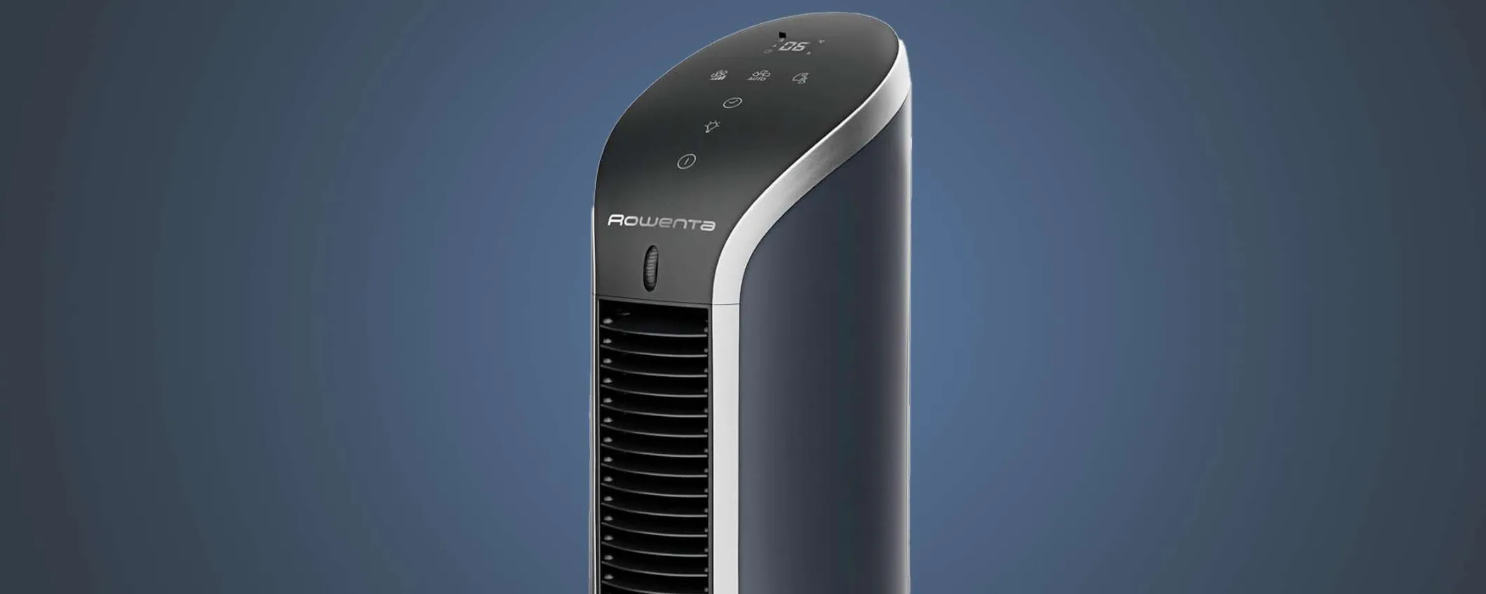 Ventilatore a torre compatto Rowenta per affrontare il caldo: sconto del 25%