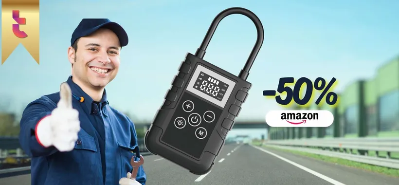 14€ per dire addio alla ruota bucata: mini compressore con sconto del 50%