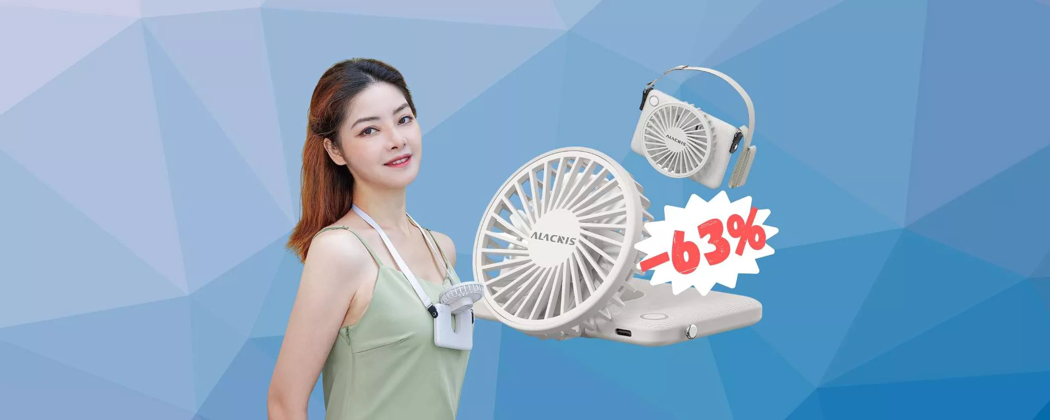 Mini ventilatore che puoi tenere al collo a SOLI 9,99€ su