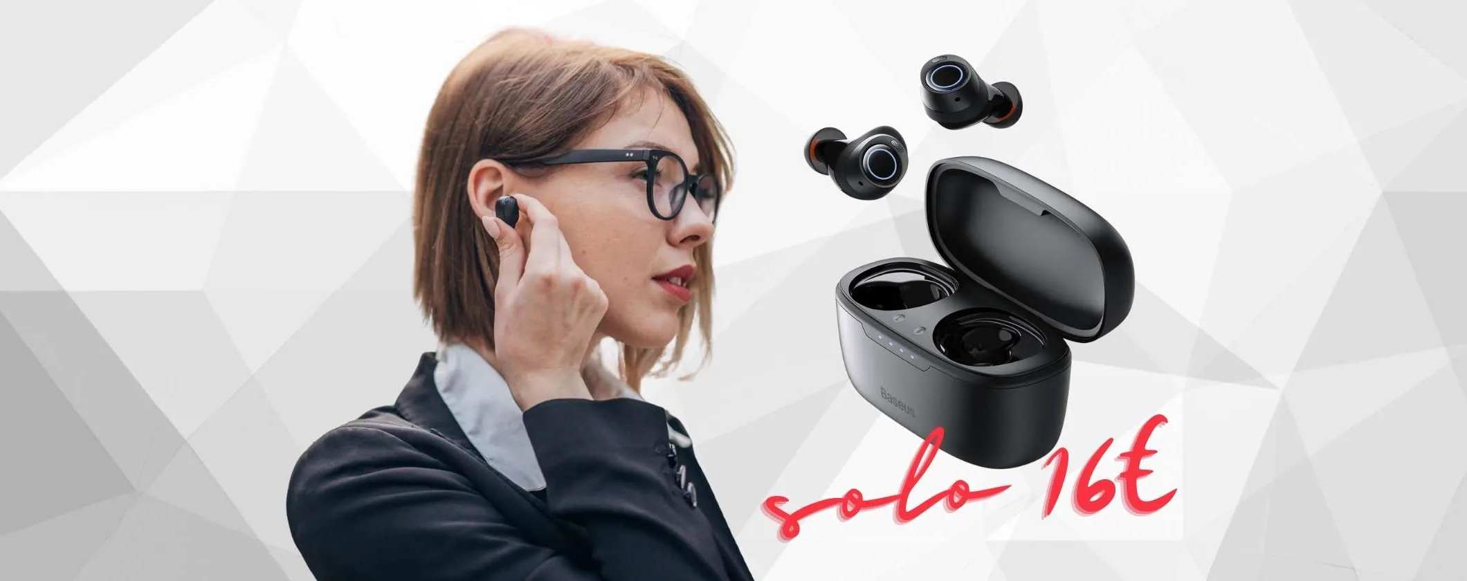 Cuffiette Bluetooth Baseus da 140 ore al minimo storico su Amazon (16€)