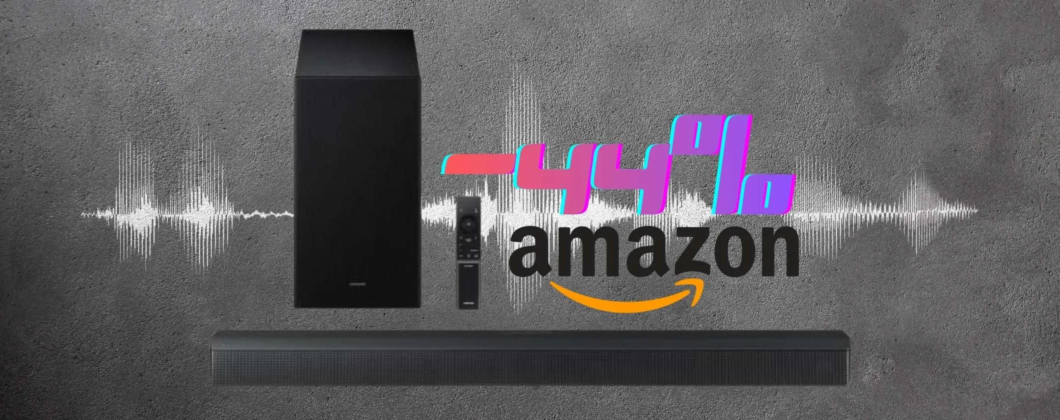 Audio da cinema con la Soundbar Samsung in sconto al 44% su Amazon