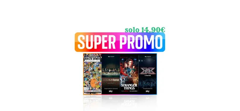 Super Promo Sky TV + Netflix: solo 14,90€, PREZZO PAZZO