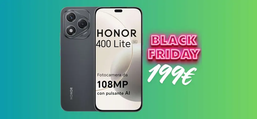 HONOR 400 Lite da 256GB impermeabile è tuo a soli 199€ al Black Friday Amazon