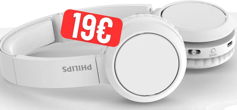 Cuffie Bluetooth Philips con tasto Bass Boost e 29 ore di audio a 19€