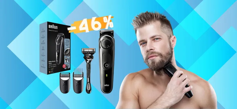 Braun: regolabarba e rasoio elettrico a MENO di 30€ in SCONTO del 46%