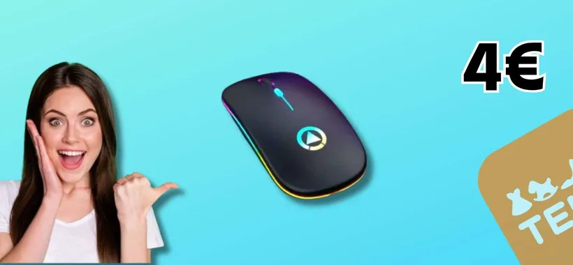 Il MOUSE wireless con i LED luminosi solo oggi a 4 EURO su TEMU