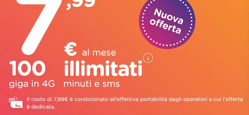 HoMobile: continua la promo con 100GB a 7,99€