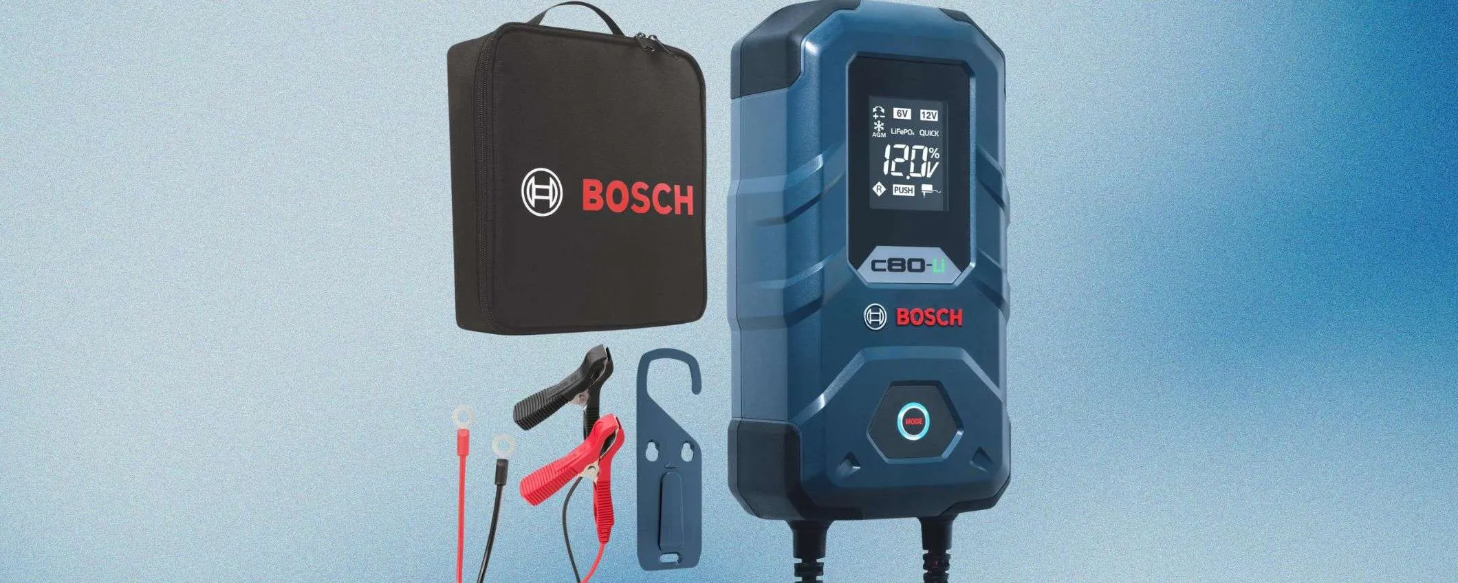 Caricabatterie per auto Bosch in sconto LAMPO su Amazon: ti salverà quando hai bisogno