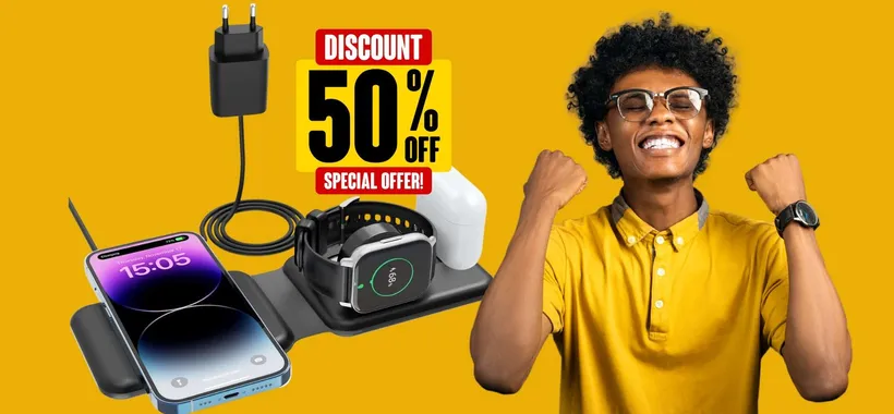 Caricatore wireless pieghevole 3 in 1 a METÀ PREZZO su Amazon