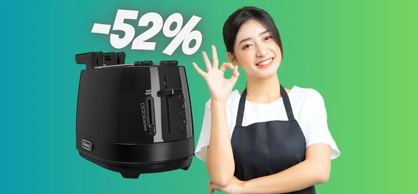 Tostapane De'Longhi con pinze e controllo della tostatura (-52%)