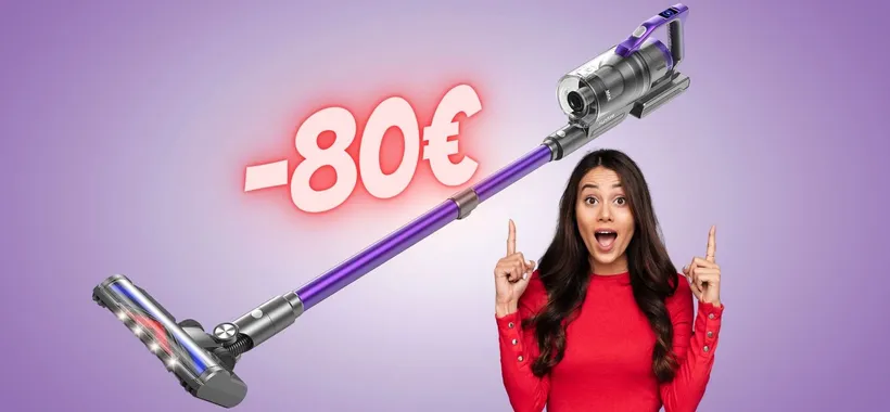 Scopa elettrica super potente con batteria da 55 min a 80€ in MENO