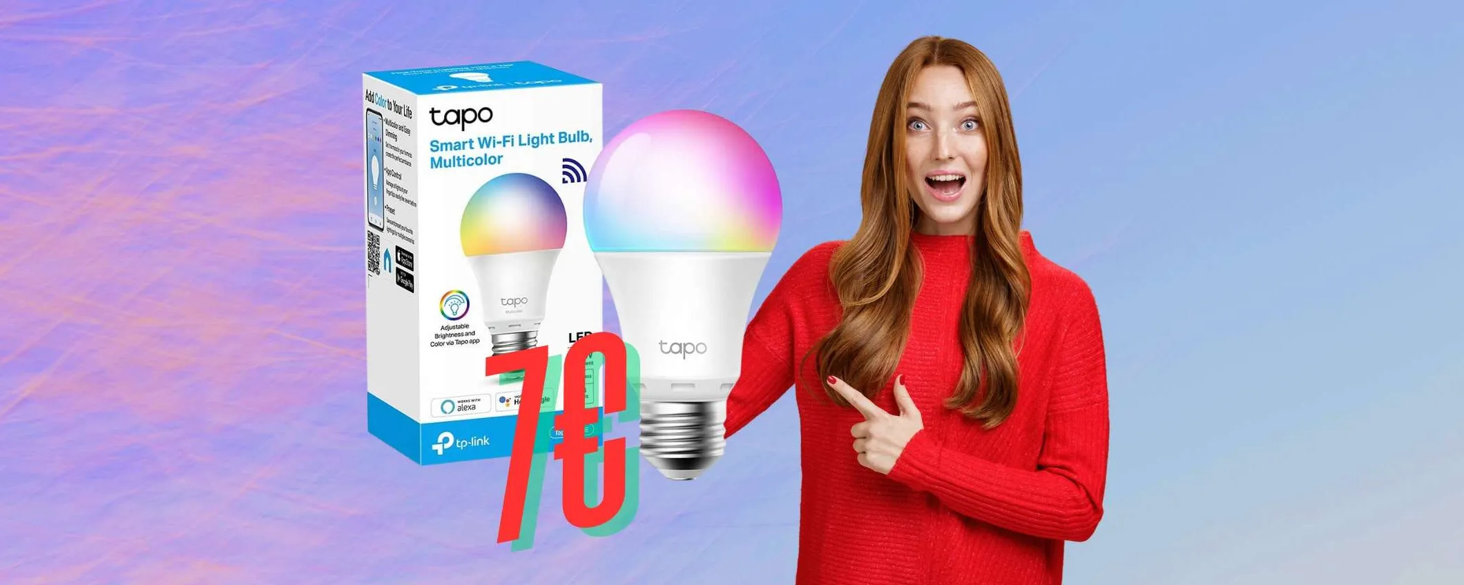 Tapo L530E: lampadina WiFi per casa intelligente con 16 milioni di colori (7€)