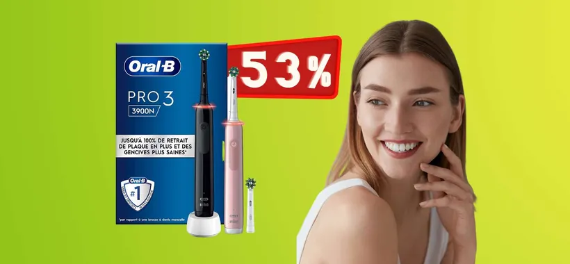Oral-B Pro 3: due spazzolini elettrici al prezzo di uno (-53%)