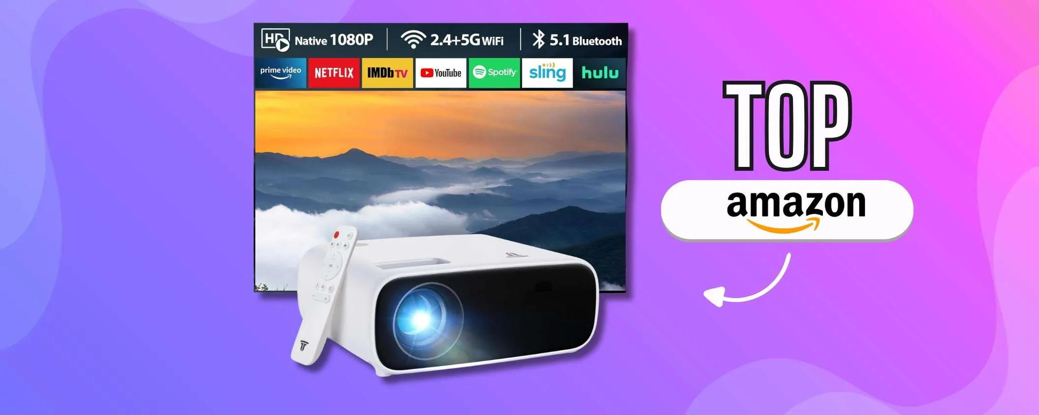 Il cinema è casa tua con questo proiettore 4K, sotto i 100€ è regalato