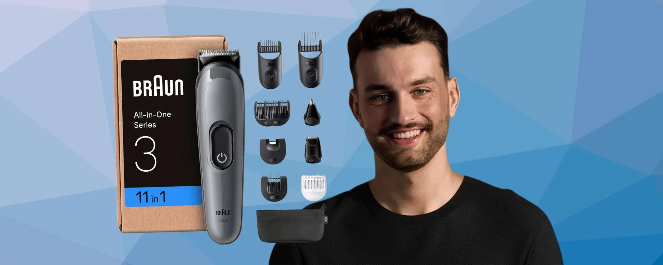 Braun All-In-One Series 3: barba, basette, baffi, capelli e peli del naso (39€)
