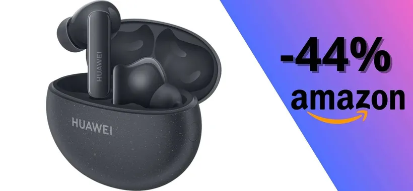 Huawei FreeBuds 5i, prezzo spaccato a metà: su Amazon le peghi solo 56€