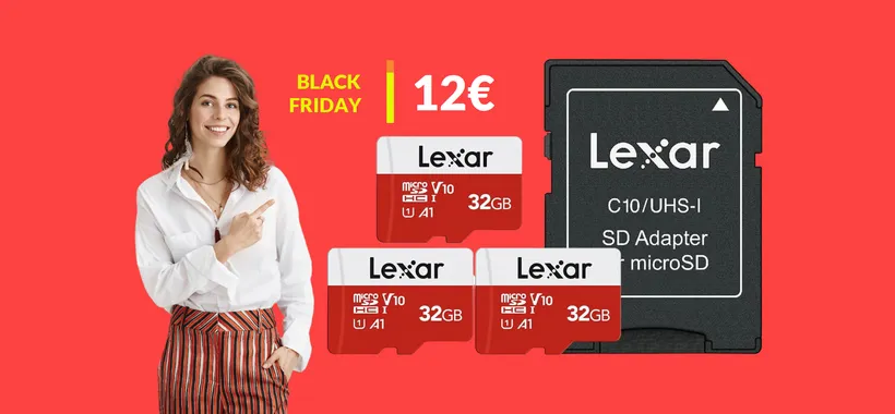 Con l'Amazon Black Friday bastano 12€ per 3 microSD da 32GB