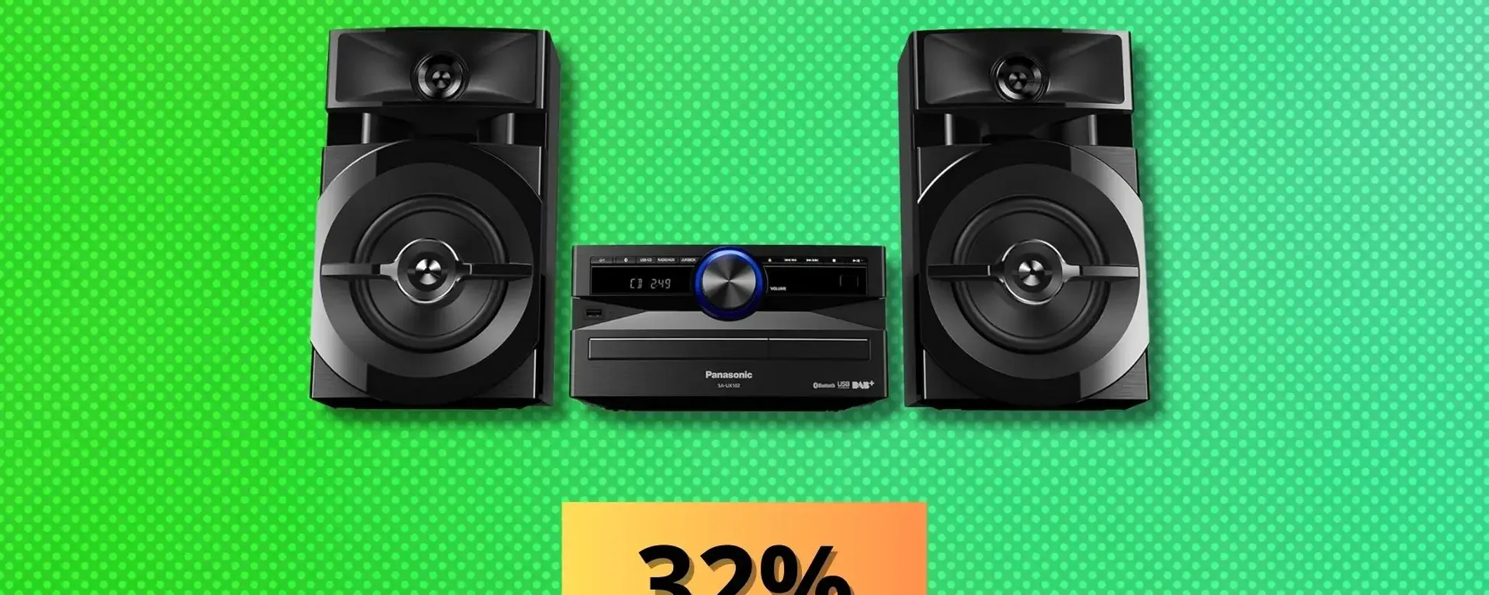Appena 122€ per il Mini Hi-Fi Panasonic: sound potente e design elegante