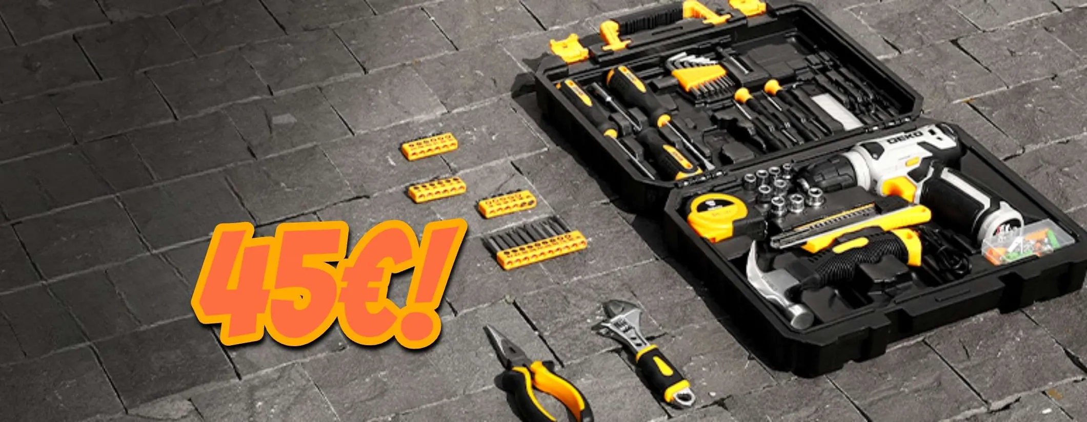 Trapano Avvitatore DEKO con cassetta attrezzi completa a soli 45€ su Amazon