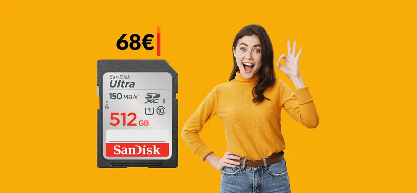 Scheda SD 512GB al prezzo più basso di sempre: è un FULMINE