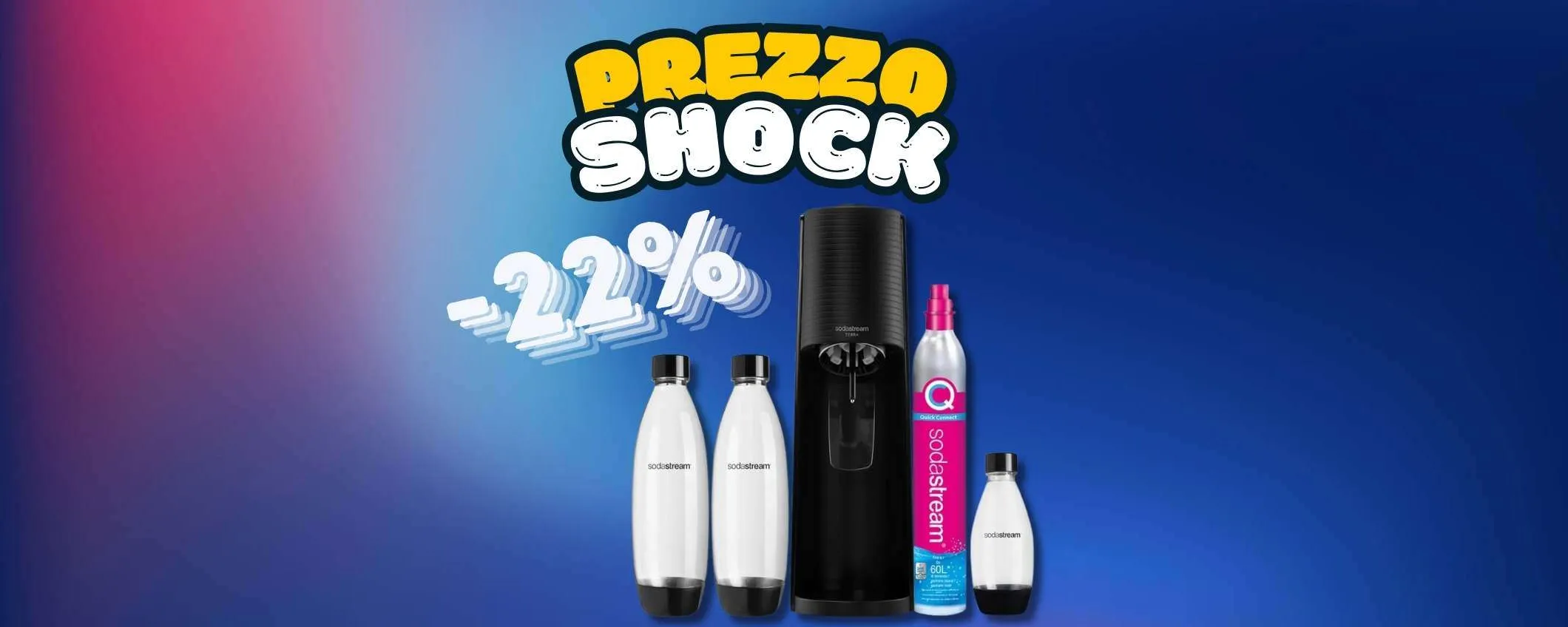 Con Sodastream in sconto del 22% hai la migliore acqua frizzante
